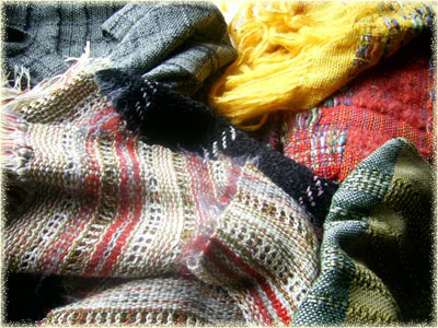 Ručno tkani šalovi, ešarpe, torbe, tkanine, zavese